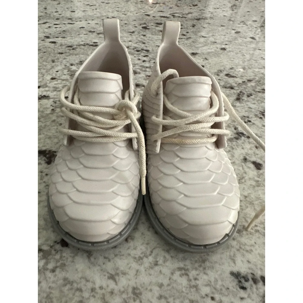 Mini Melissa x Baja East Toddler Python Scale Chukka Boots White Size 7
